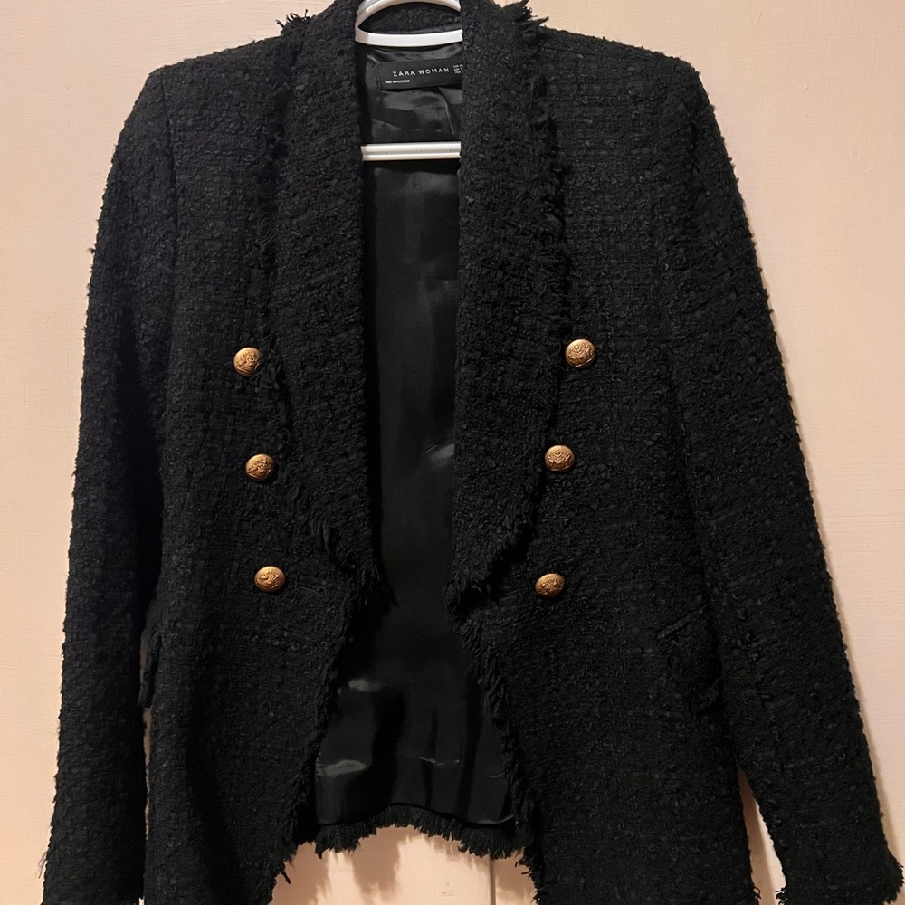 ZARA Tweed Blazer- Balmain Style
